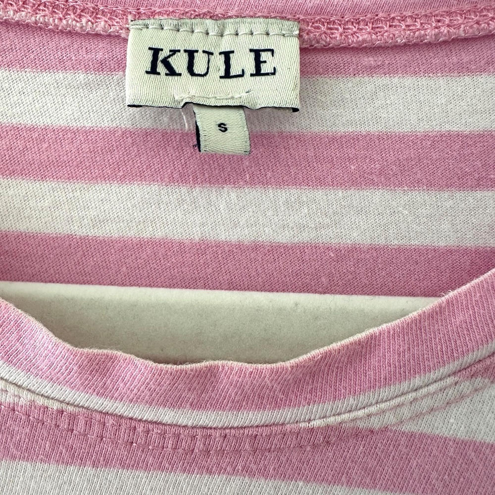 Kule The Modern Striped Tee - Pink/White - Small - Picture 5 of 10